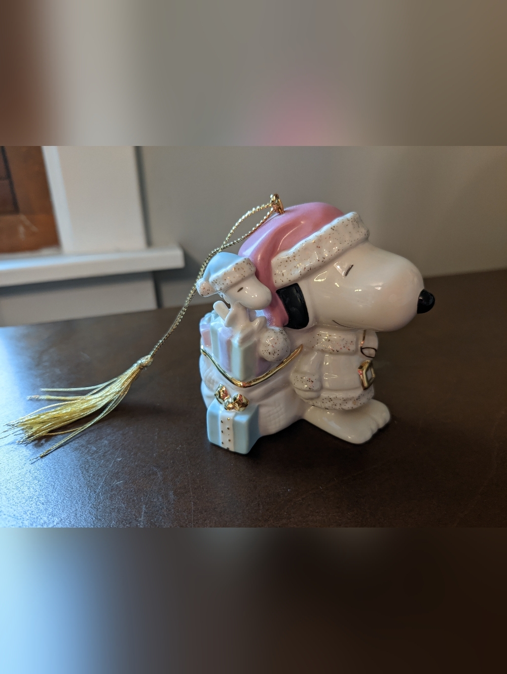 Lenox Santa Snoopy w Woodstock Ornament, Whimsical Snoopy Ornaments